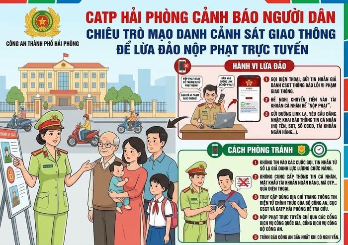 Người dân cần nâng cao cảnh giác với chiêu trò mạo danh Cảnh sát giao thông để lừa đảo nộp phạt trực tuyến.