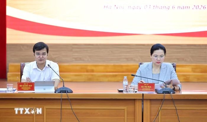 Đồng chí Bùi Quang Huy, Ủy viên Trung ương Đảng, Phó Chủ tịch Ủy ban Trung ương Mặt trận Tổ quốc Việt Nam, Bí thư thứ nhất Trung ương Đoàn Thanh niên cộng sản Hồ Chí Minh phát biểu. (Ảnh: Minh Đức/TTXVN)