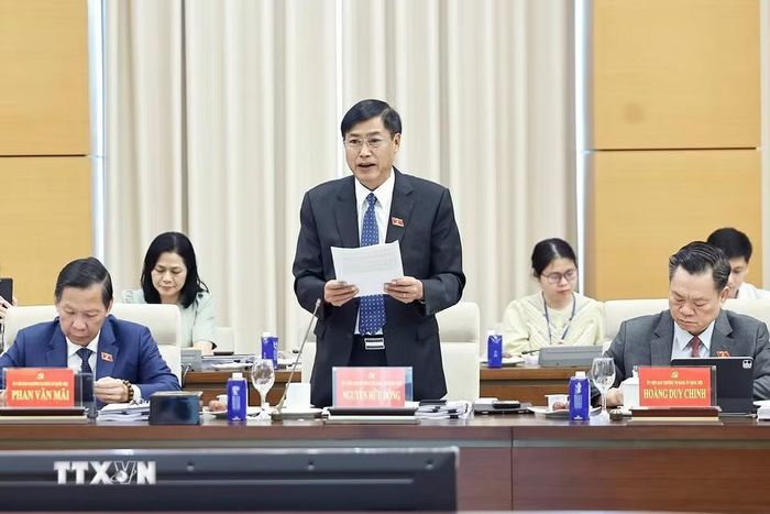 Ủy viên Ban Thường vụ Đảng ủy Quốc hội, Chủ nhiệm Ủy ban Công tác đại biểu của Quốc hội Nguyễn Hữu Đông phát biểu. (Ảnh: Doãn Tấn/TTXVN)