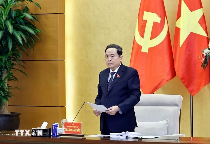Chủ tịch Quốc hội Trần Thanh Mẫn phát biểu. (Ảnh: Doãn Tấn/TTXVN)