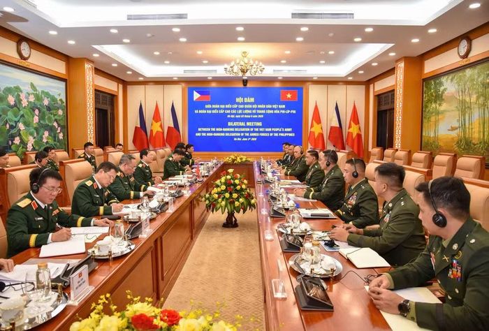 Quang cảnh hội đàm. (Ảnh: PV/Vietnam+)