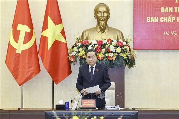 Chủ tịch Quốc hội Trần Thanh Mẫn phát biểu. Ảnh: Doãn Tấn/TTXVN.
