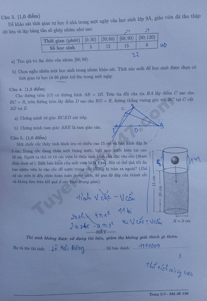 Đề thi môn Toán thi vào lớp 10 tại An Giang năm 2026