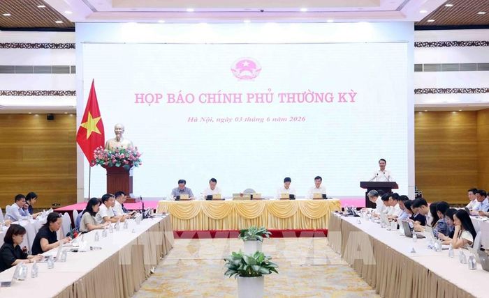 Họp báo Chính phủ thường kỳ tháng 5/2026. Ảnh: Phạm Kiên – TTXVN 