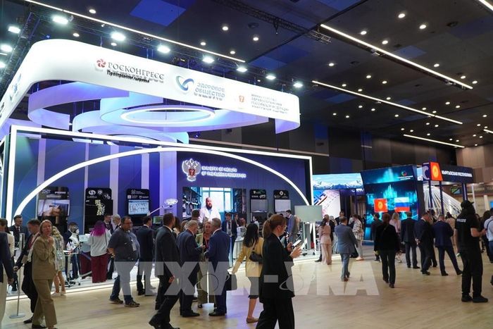 Gian của Roscongress, một trong các nhà tổ chức Diễn đàn. Ảnh: Tâm Hằng-Phóng viên TTXVN tại LB Nga 
