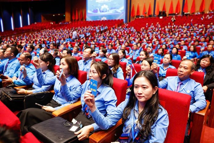 Các đại biểu biểu quyết tại Đại hội