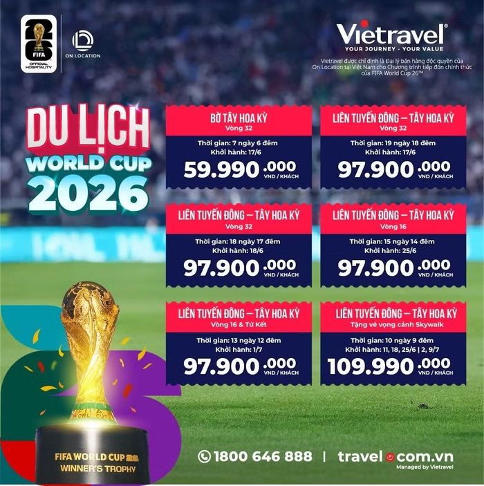 Một số tour World Cup 2026 của Viettravel