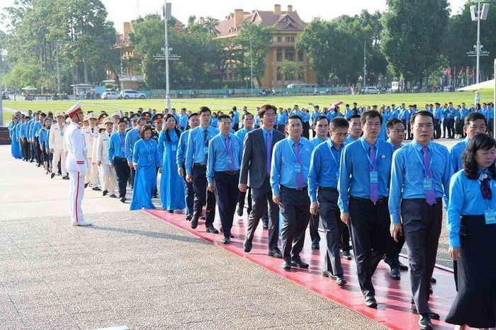 Các đại biểu dự Đại hội XIV Công đoàn Việt Nam. Ảnh: Hữu Chánh
