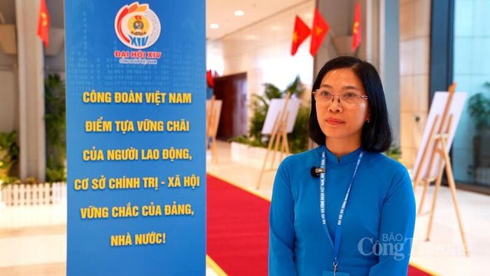Đại biểu Trần Thị Thanh Nga - đoàn Công ty Phân đạm và Hóa chất Dầu khí (PVFCCo). Ảnh: Thái Mạnh