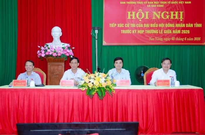 Tổ đại biểu HĐND tỉnh số 12 tiếp xúc cử tri xã Sao Vàng và các xã lân cận.