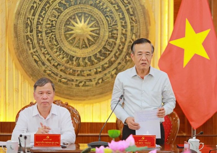 Bí thư Tỉnh ủy Thanh Hóa Lê Đức Thái phát biểu tại hội nghị.