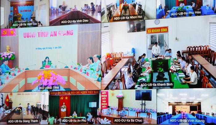 Buổi làm việc theo hình thức trực tiếp và trực tuyến đến các xã biên giới Vĩnh Gia, Giang Thành, Khánh Bình, Ba Chúc, Vĩnh Xương, Phú Hữu, Nhơn Hội, An Phú, Vĩnh Điều.