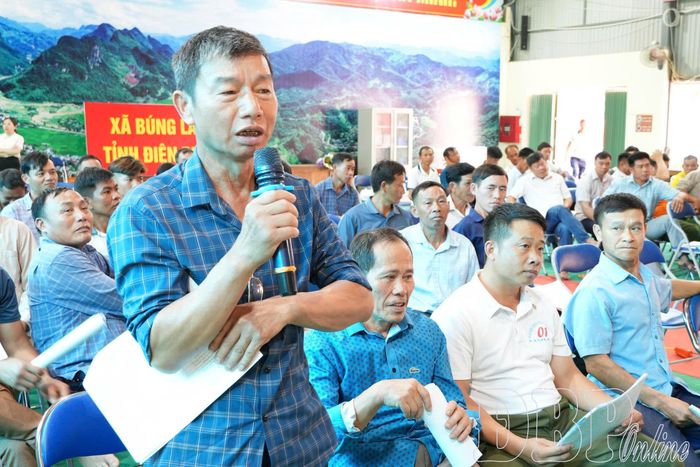 Nhân dân xã Búng Lao tham gia phương án sắp xếp, sáp nhập, đặt tên các bản trên địa bàn.