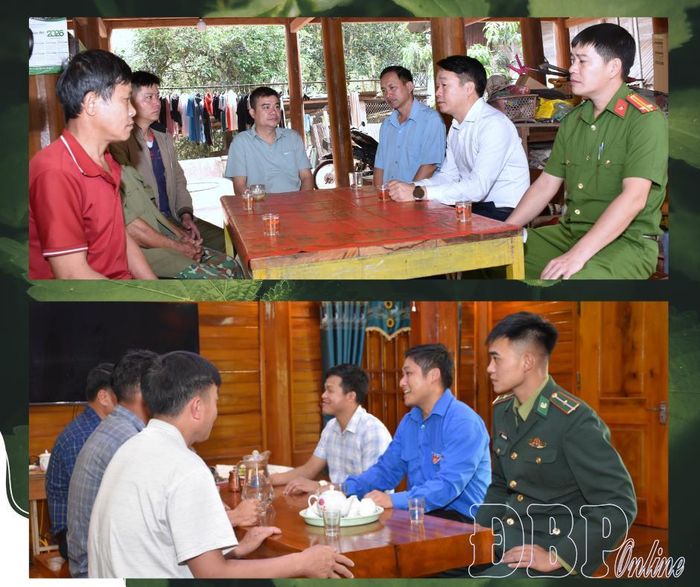 Cán bộ xã Nậm Kè tuyên truyền đến người dân về phương án sắp xếp, đổi tên thôn, bản trên địa bàn.