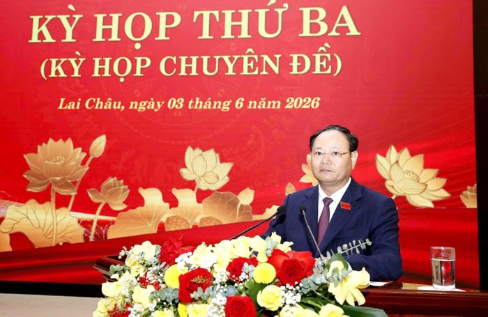 Đồng chí Lê Minh Ngân - Ủy viên Ban Chấp hành Trung ương Đảng, Bí thư Tỉnh ủy, Chủ tịch HĐND tỉnh phát biểu bế mạc kỳ họp.