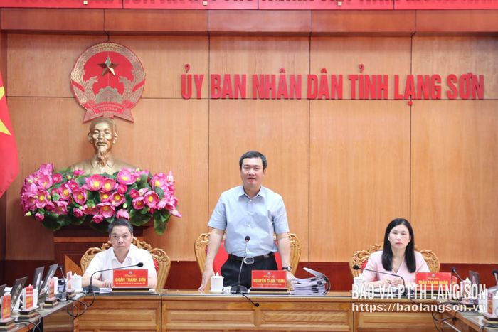 Đồng chí Nguyễn Cảnh Toàn, Phó Bí thư Tỉnh ủy, Chủ tịch UBND tỉnh phát biểu kết luận các nội dung tại phiên họp