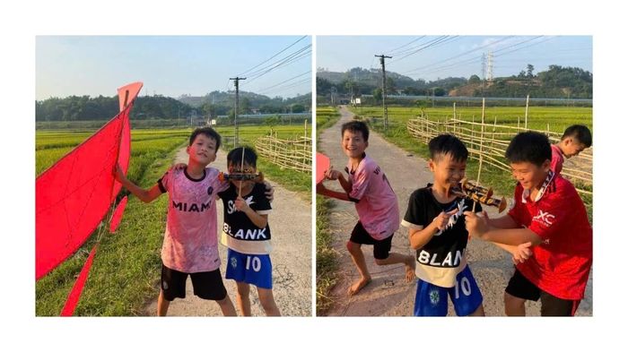  Cùng nhau vui chơi thả diều vào mỗi buổi chiều hè. Ảnh: Mạnh Dũng 