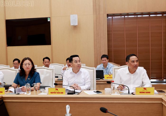 Các đồng chí Thường trực Tỉnh ủy dự buổi làm việc.