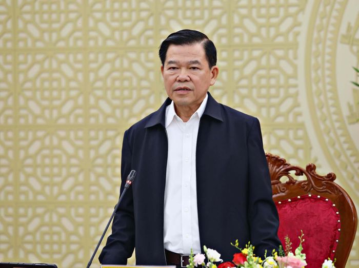 Đồng chí Nguyễn Hồng Lĩnh, Ủy viên Ban Chấp hành Trung ương Đảng, Phó Chủ nhiệm Ủy ban Kiểm tra Trung ương phát biểu