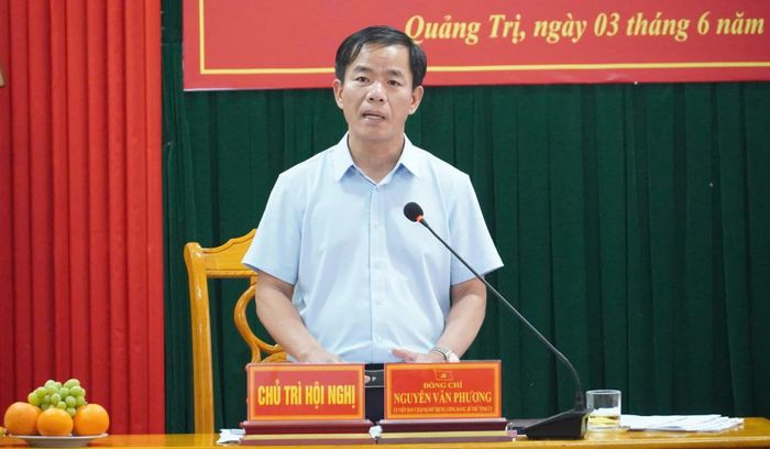 Đồng chí Nguyễn Văn Phương, Bí thư Tỉnh ủy phát biểu kết luận tại buổi làm việc - Ảnh: Q.V