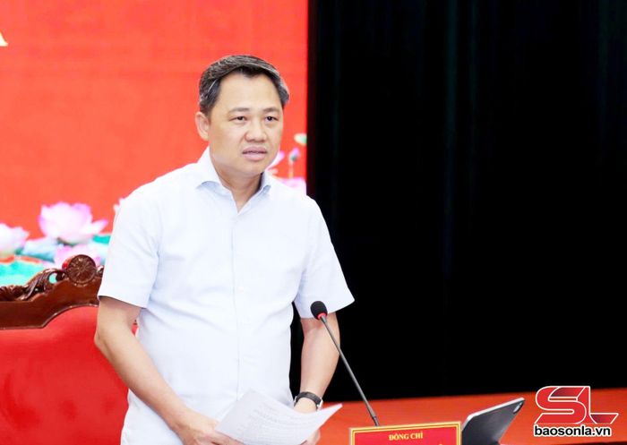 Đồng chí Nguyễn Đình Việt, Phó Bí thư Tỉnh ủy, Chủ tịch UBND tỉnh phát biểu kết luận tại cuộc việc.