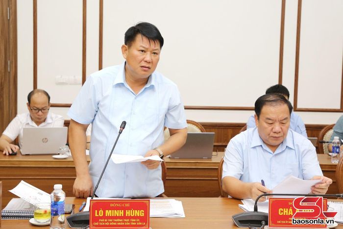 Đồng chí Phó Bí thư Thường trực Tỉnh ủy, Chủ tịch HĐND tỉnh, phát biểu tại cuộc họp.