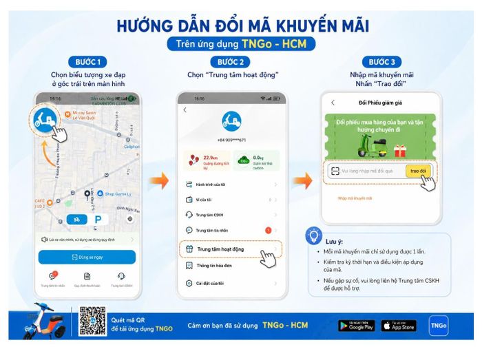 Hướng dẫn đổi mã khuyến mãi.