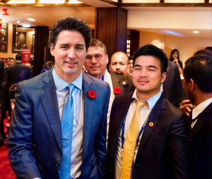 Tỷ phú Mai Vũ Minh (bên phải) và ông Justin Trudeau - Thủ tướng Canada (năm 2017)..