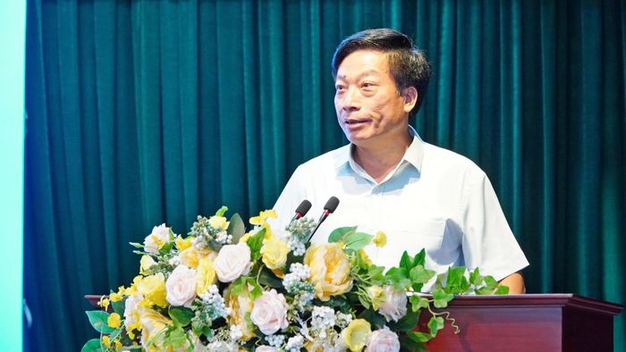 Bí thư Đảng ủy phường Sông Công Phạm Duy Hùng phát biểu tại chương trình