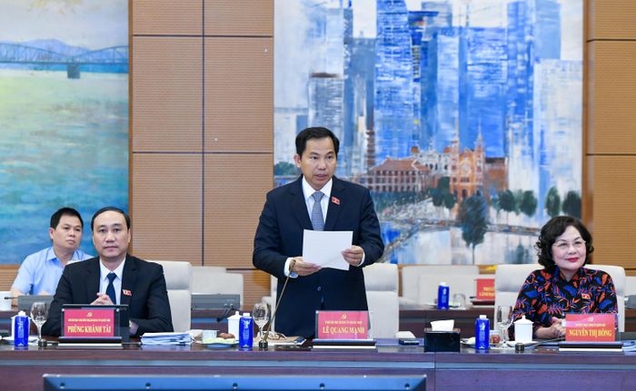 Tổng Thư ký Quốc hội, Chủ nhiệm Văn phòng Quốc hội Lê Quang Mạnh phát biểu