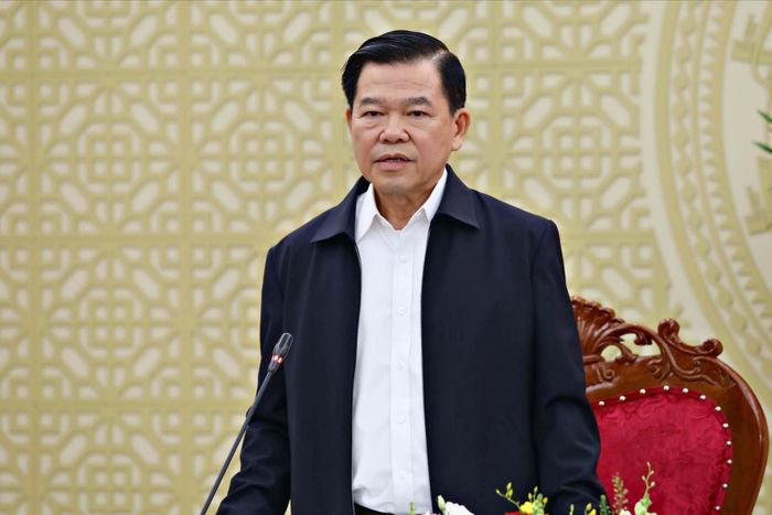 Phó Chủ nhiệm Ủy ban Kiểm tra Trung ương Nguyễn Hồng Lĩnh phát biểu tại buổi làm việc