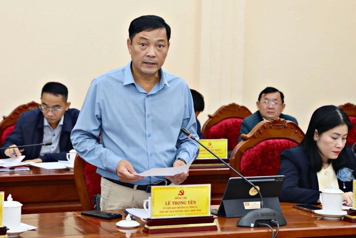 Phó Chủ tịch Thường trực UBND tỉnh Lâm Đồng Lê Trọng Yên phát biểu tại buổi làm việc