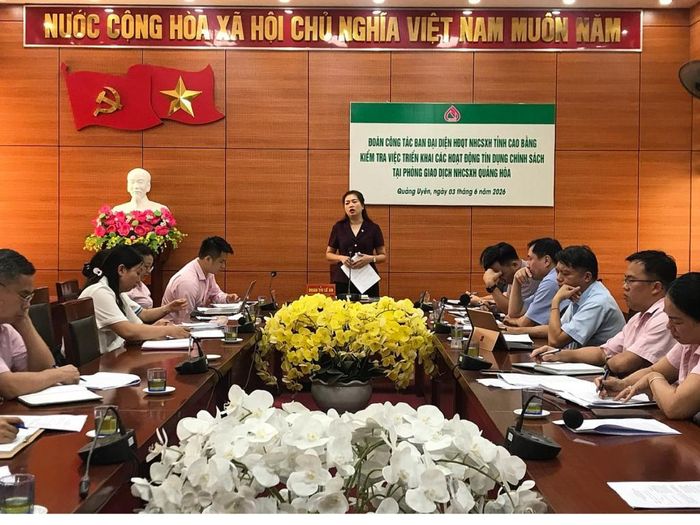 Trưởng Đoàn kiểm tra, giám sát Ban Đại diện Ngân hàng chính sách xã hội tỉnh kết luận buổi làm việc.