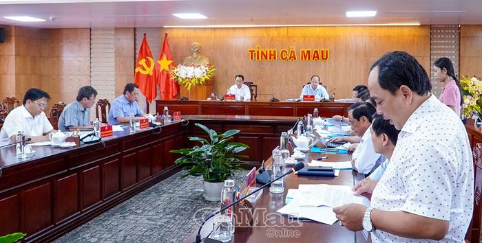  Đại diện Tổ giúp việc Ban Chỉ đạo tỉnh báo cáo kết quả tháo gỡ khó khăn, vướng mắc cho các dự án tồn đọng, kéo dài trên địa bàn tỉnh Cà Mau.