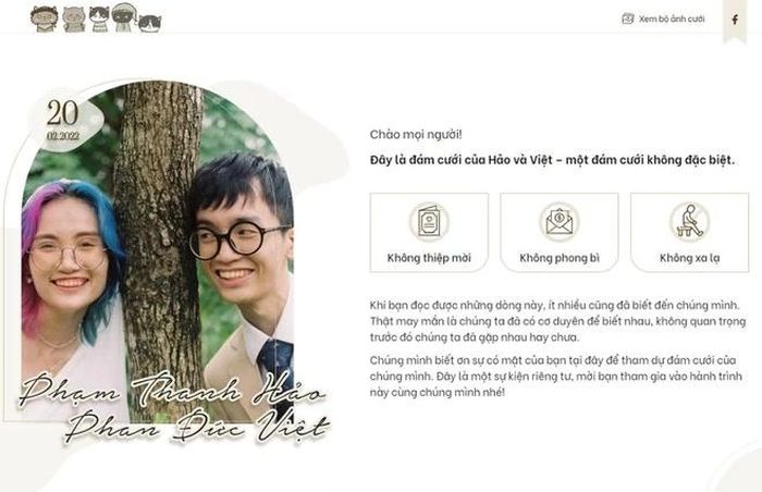 Đám cưới "ba không" đặc biệt của một cặp đôi 9x. Ảnh chụp màn hình.