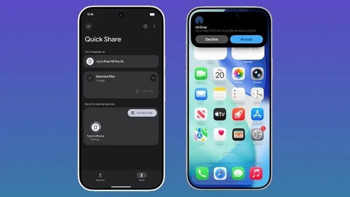Quick Share giúp Android và iPhone chia sẻ tệp dễ dàng hơn. (Nguồn: MacRumor)