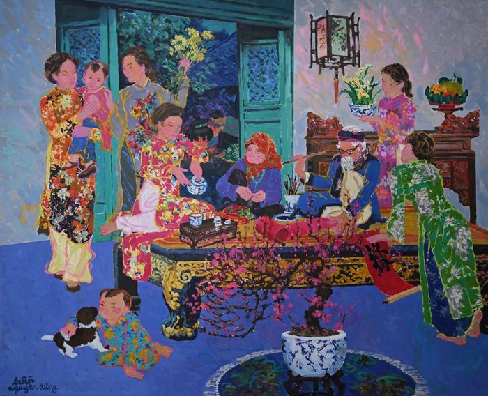 Tác phẩm "Tết cổ truyền gia đình Hà Nội".