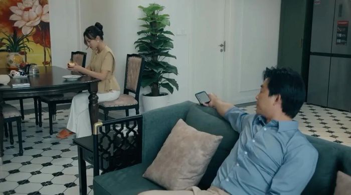 Diệu bắt đầu nghi ngờ chồng vì có những biểu hiện bất thường. Ảnh VTV