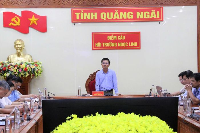 Ông Nguyễn Ngọc Sâm, Phó Chủ tịch UBND tỉnh Quảng Ngãi phát biểu tại buổi làm việc. Ảnh: HN.