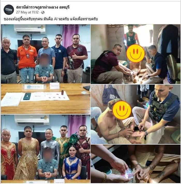 Ảnh chụp màn hình bài đăng trên trang Facebook của Đồn cảnh sát Thaluang vào ngày 27.5.2026