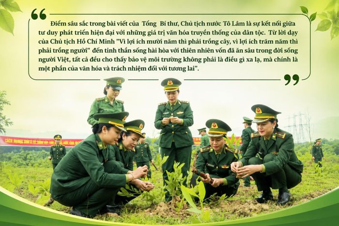 Nữ cán bộ, chiến sĩ Bộ đội Biên phòng tỉnh Quảng Trị hưởng ứng Tết trồng cây Xuân Bính Ngọ năm 2026. Ảnh: Võ Dung - TTXVN