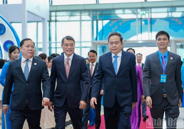 Thủ tướng Chính phủ Lê Minh Hưng, Chủ tịch Quốc hội Trần Thanh Mẫn dự Đại hội. (Ảnh: DUY LINH)