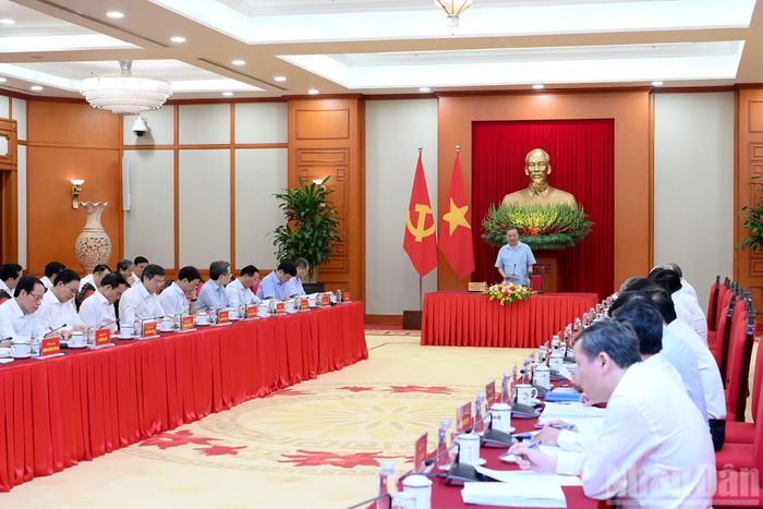 Tổng Bí thư, Chủ tịch nước Tô Lâm phát biểu tại cuộc làm việc.