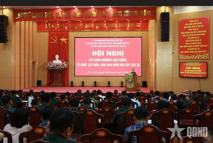  Hội nghị rút kinh nghiệm làm trước tổ chức lấy mẫu, bàn giao mẫu hài cốt liệt sĩ. 