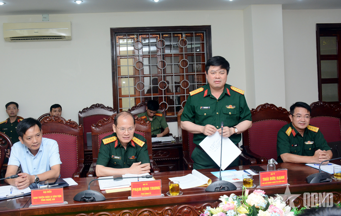  Đại tá Thái Đức Hạnh phát biểu tại buổi khảo sát.