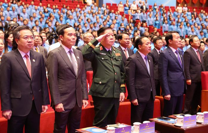  Các đại biểu dự khai mạc Đại hội Công đoàn Việt Nam lần thứ XIV, nhiệm kỳ 2026-2031, sáng 4-6. Ảnh: QUANG PHÚC 