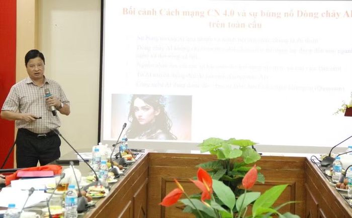 GS.TS Phạm Quang Trung chia sẻ về dòng chảy AI - cơ hội và thách thức trong đào tạo, phát triển nguồn nhân lực.