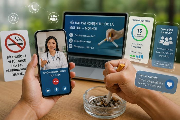 Chuyển đổi số đang tạo thêm kênh hỗ trợ cho người có nhu cầu cai nghiện thuốc lá thông qua các hình thức tư vấn từ xa.