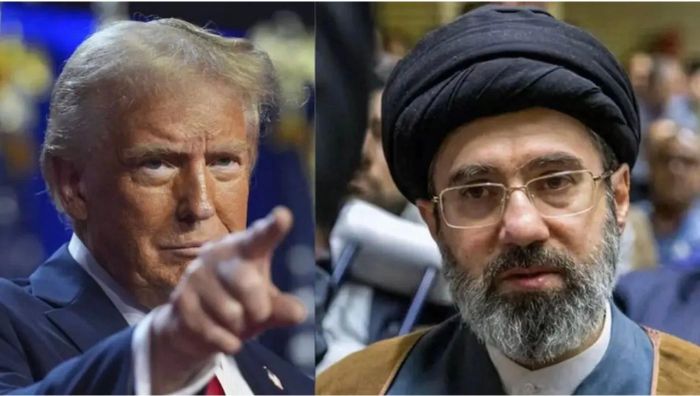 Tổng thống Mỹ Donald Trump (trái) bày tỏ mong muốn gặp Lãnh tụ tối cao Iran Mojtaba Khamenei. Ảnh: News Drum