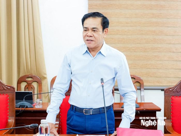 Đồng chí Võ Trọng Hải - Phó Bí thư Tỉnh ủy, Chủ tịch UBND tỉnh phát biểu tại hội nghị. Ảnh: Phạm Bằng